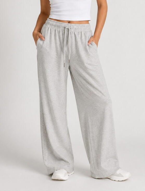sunday retreat Pants - Sunday Retreat XL Gray Wide Leg Lounge Pants Drawstring Soft Casual